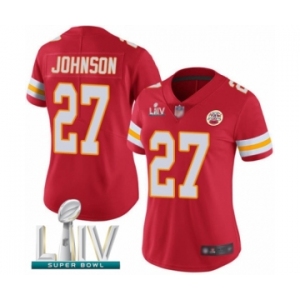 Women's Kansas City Chiefs #27 Larry Johnson Red Team Color Vapor Untouchable Limited Player Super Bowl LIV Bound Football Jersey