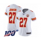 Women's Kansas City Chiefs #27 Larry Johnson White Vapor Untouchable Limited Player 100th Season Football Jersey