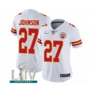 Women's Kansas City Chiefs #27 Larry Johnson White Vapor Untouchable Limited Player Super Bowl LIV Bound Football Jersey