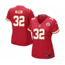 Women's Kansas City Chiefs #32 Marcus Allen Game Red Team Color Football Jersey