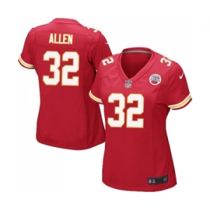 Women's Kansas City Chiefs #32 Marcus Allen Game Red Team Color Football Jersey