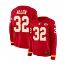 Women's Kansas City Chiefs #32 Marcus Allen Limited Red Therma Long Sleeve Football Jersey