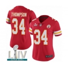 Women's Kansas City Chiefs #34 Darwin Thompson Red Team Color Vapor Untouchable Limited Player Super Bowl LIV Bound Football Jersey