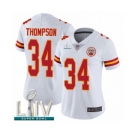 Women's Kansas City Chiefs #34 Darwin Thompson White Vapor Untouchable Limited Player Super Bowl LIV Bound Football Jersey