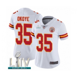 Women's Kansas City Chiefs #35 Christian Okoye White Vapor Untouchable Limited Player Super Bowl LIV Bound Football Jersey