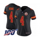 Women's Kansas City Chiefs #4 Chad Henne Limited Black Rush Vapor Untouchable 100th Season Football Jersey