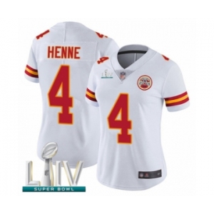 Women's Kansas City Chiefs #4 Chad Henne White Vapor Untouchable Limited Player Super Bowl LIV Bound Football Jersey