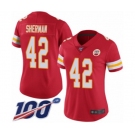 Women's Kansas City Chiefs #42 Anthony Sherman Red Team Color Vapor Untouchable Limited Player 100th Season Football Jersey