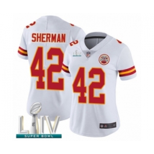 Women's Kansas City Chiefs #42 Anthony Sherman White Vapor Untouchable Limited Player Super Bowl LIV Bound Football Jersey