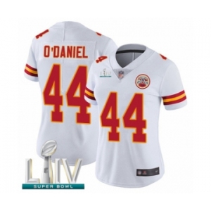 Women's Kansas City Chiefs #44 Dorian O'Daniel White Vapor Untouchable Limited Player Super Bowl LIV Bound Football Jersey