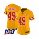 Women's Kansas City Chiefs #49 Daniel Sorensen Limited Gold Inverted Legend 100th Season Football Jersey