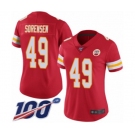 Women's Kansas City Chiefs #49 Daniel Sorensen Red Team Color Vapor Untouchable Limited Player 100th Season Football Jersey