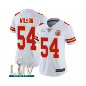 Women's Kansas City Chiefs #54 Damien Wilson White Vapor Untouchable Limited Player Super Bowl LIV Bound Football Jersey