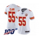 Women's Kansas City Chiefs #55 Frank Clark White Vapor Untouchable Limited Player 100th Season Football Jersey