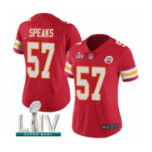 Women's Kansas City Chiefs #57 Breeland Speaks Red Team Color Vapor Untouchable Limited Player Super Bowl LIV Bound Football Jersey