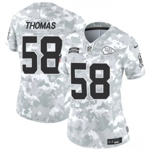 Women's Kansas City Chiefs #58 Derrick Thomas 2024 F.U.S.E Arctic Camo Salute To Service Limited Stitched Football Jersey