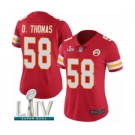 Women's Kansas City Chiefs #58 Derrick Thomas Red Team Color Vapor Untouchable Limited Player Super Bowl LIV Bound Football Jersey