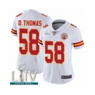 Women's Kansas City Chiefs #58 Derrick Thomas White Vapor Untouchable Limited Player Super Bowl LIV Bound Football Jersey