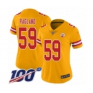 Women's Kansas City Chiefs #59 Reggie Ragland Limited Gold Inverted Legend 100th Season Football Jersey