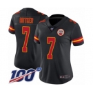 Women's Kansas City Chiefs #7 Harrison Butker Limited Black Rush Vapor Untouchable 100th Season Football Jersey