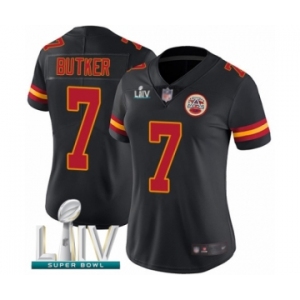 Women's Kansas City Chiefs #7 Harrison Butker Limited Black Rush Vapor Untouchable Super Bowl LIV Bound Football Jersey