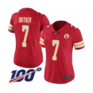 Women's Kansas City Chiefs #7 Harrison Butker Red Team Color Vapor Untouchable Limited Player 100th Season Football Jersey