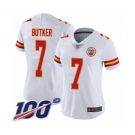 Women's Kansas City Chiefs #7 Harrison Butker White Vapor Untouchable Limited Player 100th Season Football Jersey