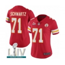 Women's Kansas City Chiefs #71 Mitchell Schwartz Red Team Color Vapor Untouchable Limited Player Super Bowl LIV Bound Football Jersey