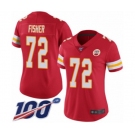 Women's Kansas City Chiefs #72 Eric Fisher Red Team Color Vapor Untouchable Limited Player 100th Season Football Jersey