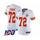 Women's Kansas City Chiefs #72 Eric Fisher White Vapor Untouchable Limited Player 100th Season Football Jersey