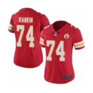 Women's Kansas City Chiefs #74 Martinas Rankin Red Team Color Vapor Untouchable Limited Player Football Jersey