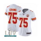 Women's Kansas City Chiefs #75 Cameron Erving White Vapor Untouchable Limited Player Super Bowl LIV Bound Football Jersey