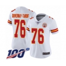 Women's Kansas City Chiefs #76 Laurent Duvernay-Tardif White Vapor Untouchable Limited Player 100th Season Football Jersey