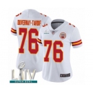 Women's Kansas City Chiefs #76 Laurent Duvernay-Tardif White Vapor Untouchable Limited Player Super Bowl LIV Bound Football Jersey