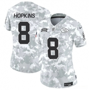 Women's Kansas City Chiefs #8 DeAndre Hopkins 2024 F.U.S.E Arctic Camo Salute To Service Limited Stitched Football Jersey