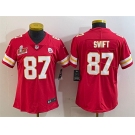 Women's Kansas City Chiefs #87 Taylor Swift Red 2025 Super Bowl LIX Patch Vapor Untouchable Limited Stitched Football Jersey