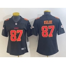 Women's Kansas City Chiefs #87 Travis Kelce Black Fashion Vapor Limited Stitched Jersey