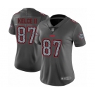 Women's Kansas City Chiefs #87 Travis Kelce Limited Gray Static Fashion Football Jersey