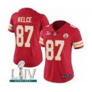 Women's Kansas City Chiefs #87 Travis Kelce Red Team Color Vapor Untouchable Limited Player Super Bowl LIV Bound Football Jersey