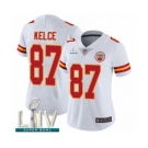 Women's Kansas City Chiefs #87 Travis Kelce White Vapor Untouchable Limited Player Super Bowl LIV Bound Football Jersey