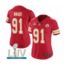 Women's Kansas City Chiefs #91 Derrick Nnadi Red Team Color Vapor Untouchable Limited Player Super Bowl LIV Bound Football Jersey