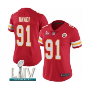 Women's Kansas City Chiefs #91 Derrick Nnadi Red Team Color Vapor Untouchable Limited Player Super Bowl LIV Bound Football Jersey