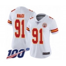 Women's Kansas City Chiefs #91 Derrick Nnadi White Vapor Untouchable Limited Player 100th Season Football Jersey