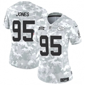 Women's Kansas City Chiefs #95 Chris Jones 2024 F.U.S.E Arctic Camo Salute To Service Limited Stitched Football Jersey