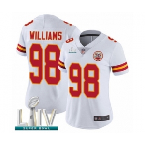 Women's Kansas City Chiefs #98 Xavier Williams White Vapor Untouchable Limited Player Super Bowl LIV Bound Football Jersey