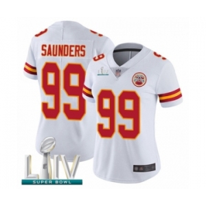 Women's Kansas City Chiefs #99 Khalen Saunders White Vapor Untouchable Limited Player Super Bowl LIV Bound Football Jersey