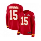 Women's Nike Kansas City Chiefs #15 Patrick Mahomes II Limited Red Therma Long Sleeve NFL Jersey