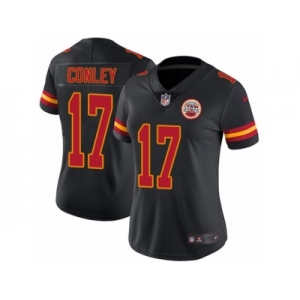 Women's Nike Kansas City Chiefs #17 Chris Conley Limited Black Rush NFL Jersey