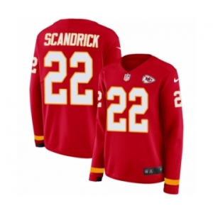 Women's Nike Kansas City Chiefs #22 Orlando Scandrick Limited Red Therma Long Sleeve NFL Jersey