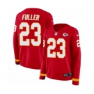 Women's Nike Kansas City Chiefs #23 Kendall Fuller Limited Red Therma Long Sleeve NFL Jersey